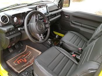 Black imitation leather custom covers kit for Suzuki Jimny
